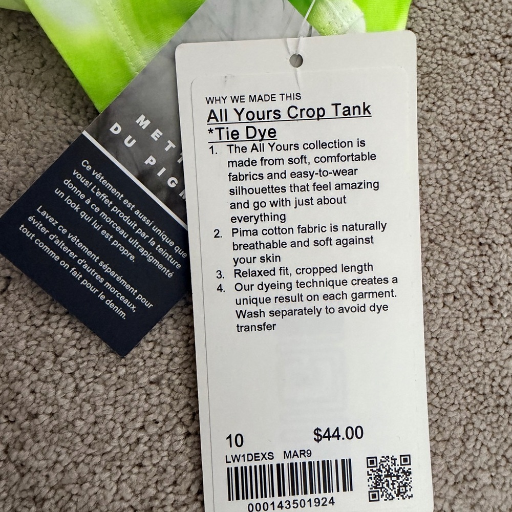 lululemon athletica Neon Lime Tie-Dye Muscle Tank - Picture 3 of 6